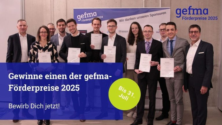 Die Bewerbungsfrist für die gefma-Förderpreise 2025 hat begonnen. - Bild: gefma